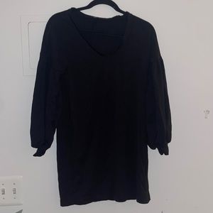 Express Little Black Long Sleeve Dress with Puff Sleeve